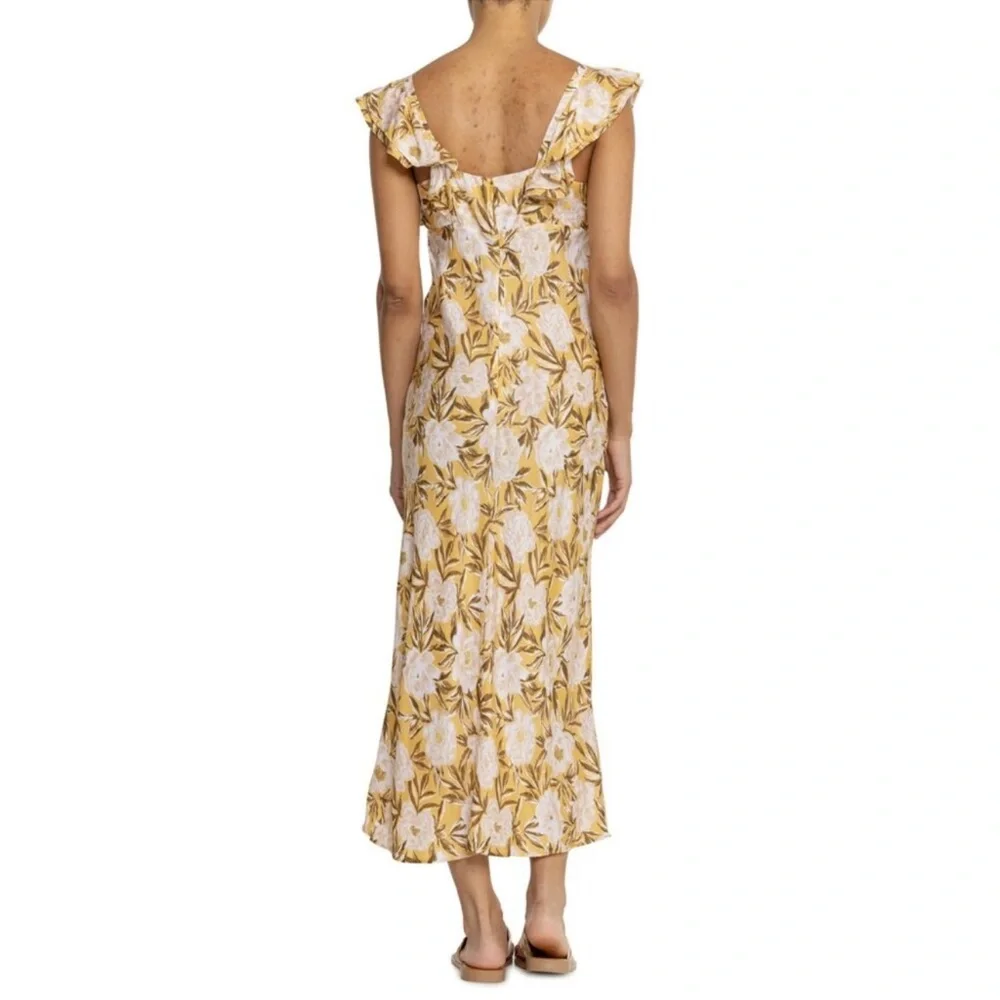 Madewell Angelina Slip Maxi Dress Yellow Floral Print Size 10 NWT - Picture 3 of 12